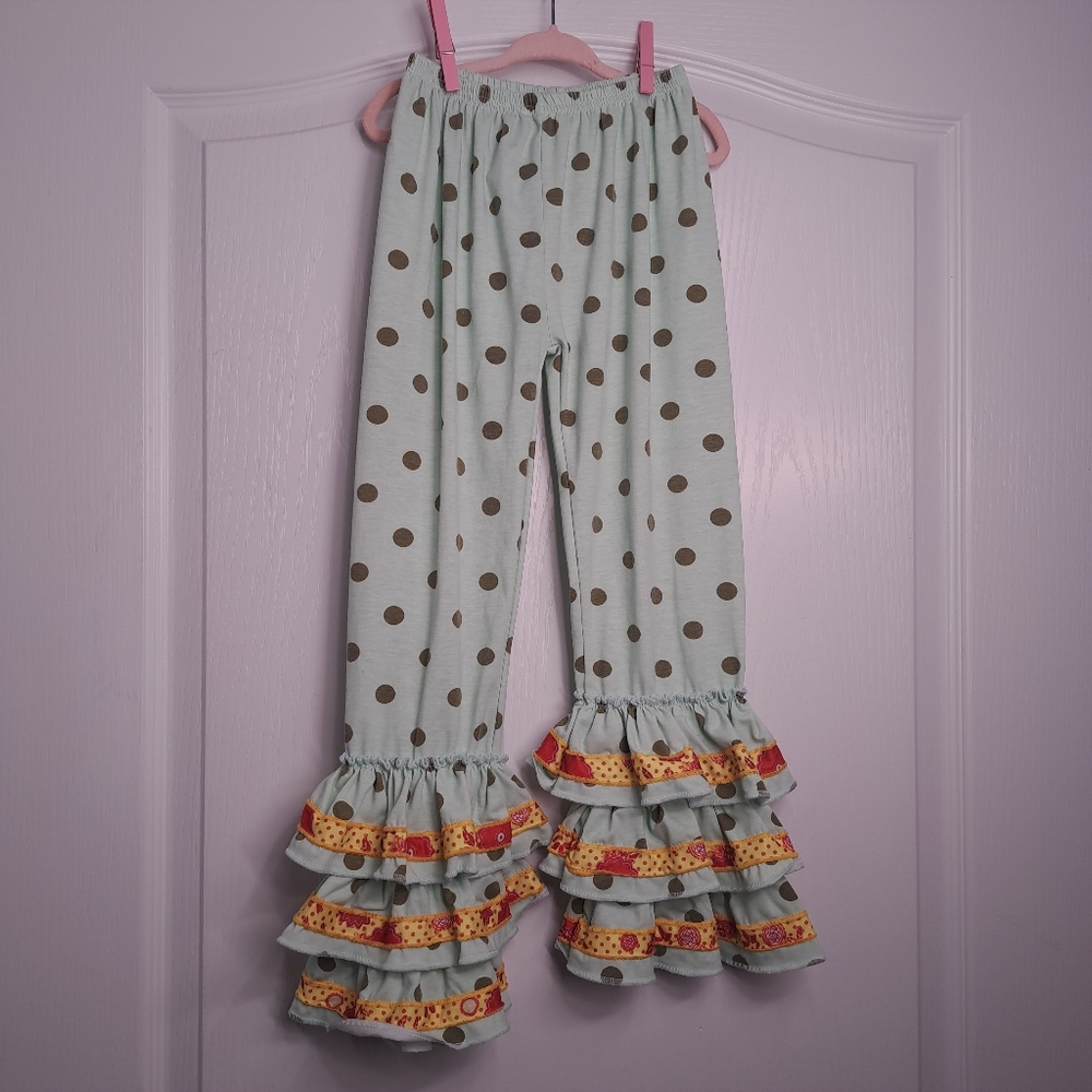 Green Ruffle Polka Dot Leggings Tutu and Lulu